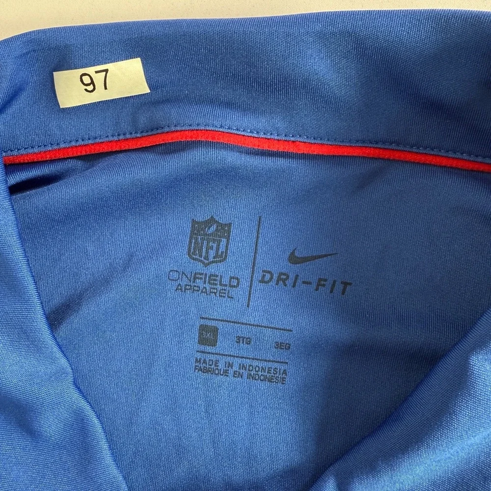 New York Giants Polo Shirt Mens 2XL Blue Team Issued NFL‎ Football Nike Dri Fit